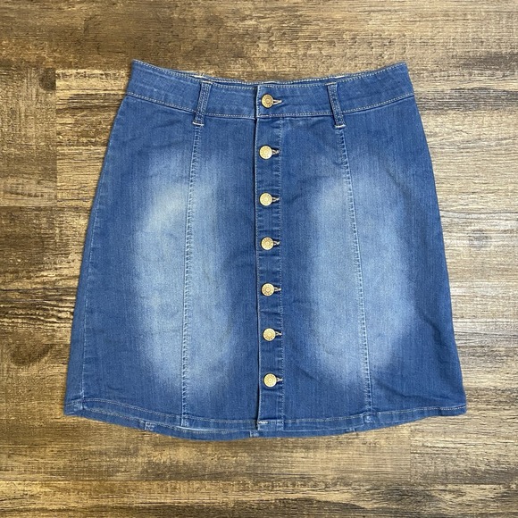 Celebrity Pink Dresses & Skirts - Celebrity Pink Denim Skirt Button Front Women's S High Rise Casual Chic Y2K